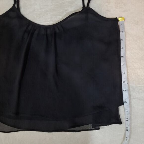 Talula Black Layered Chiffon Camisole Tank Top - Size Small - Picture 6 of 7